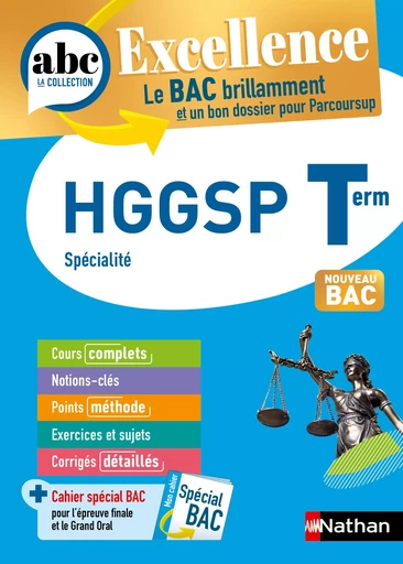 HGGSP Terminale - ABC Excellence - Bac 2025 - Enseignement de spécialité Tle - Cours complets, Notions-clés et vidéos, Points méthode, Exercices et corrigés détaillés - EPUB - Johann Protais, Laetitia Benbassat, Fredéric Fouletier, Servane Marzin, Cécile Vidil, Éric Zdobych - Nathan