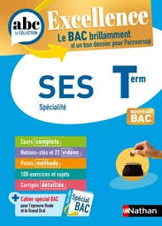 SES Terminale - ABC Excellence - Bac 2025 - Enseignement de spécialité Tle - Cours complets, Notions-clés et vidéos, Points méthode, Exercices et corrigés détaillés - EPUB