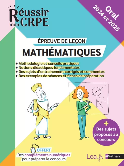 Ebook - Réussir mon CRPE Mathématiques Oral 2024 et 2025 - Epreuve de leçon - Compléments et tutoriels en ligne inclus + Offerts des contenus numériques pour préparer le concours - Claude Jegaden - Nathan