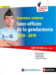 Concours externe Sous-officier de la gendarmerie- Catégorie B - Intégrer la fonction publique - 2018-2019