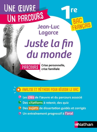 Analyse et étude de l'oeuvre-Juste la fin du Monde de Lagarce - Réussir son BAC Français 1re - Parcours associé Crise personnelle, crise familiale - Une oeuvre, un parcours - Jean-Luc Lagarce - Nathan