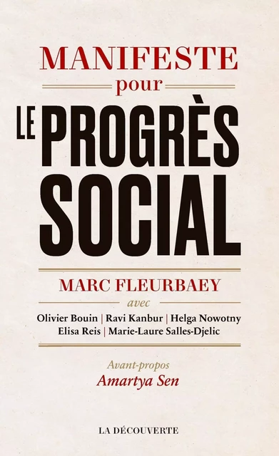 Manifeste pour le progrès social - Marc Fleurbaey - La Découverte