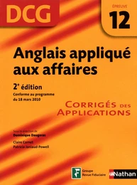 Anglais appliqué aux affaires - épreuve 12 - DCG corrigés