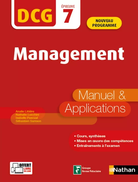 Management - DCG 7 - Manuel et applications - EPUB - Nathalie Lucchnini, Analie Littière, Isabelle Pascual, Sébastien Samson - Nathan