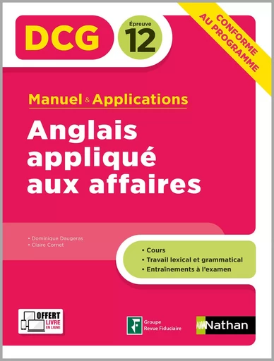 Anglais appliqué aux affaires - DCG 12 - Manuel et applications - EPUB - Claire Cornet, Dominique Daugeras - Nathan