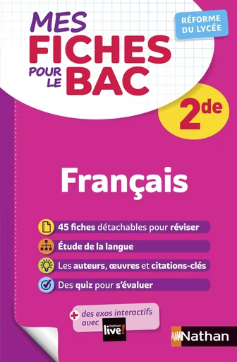 EPUB-Mes fiches pour le BAC - Français 2de - Anne Cassou-Noguès, Séléna Hébert, Elsa Jollès - Nathan