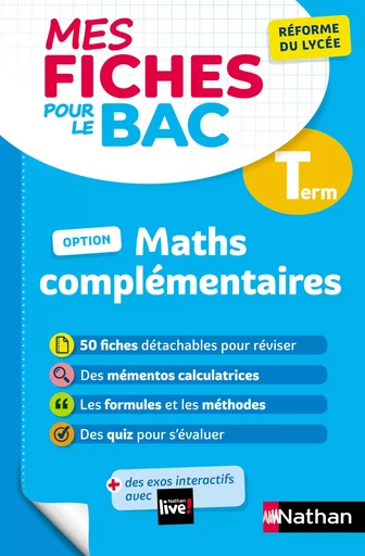 Maths complémentaires (option) Terminale - Mes fiches pour le Bac - Enseignement optionnel Tle - Bac 2025 - EPUB - Pierre-Antoine Desrousseaux - Nathan