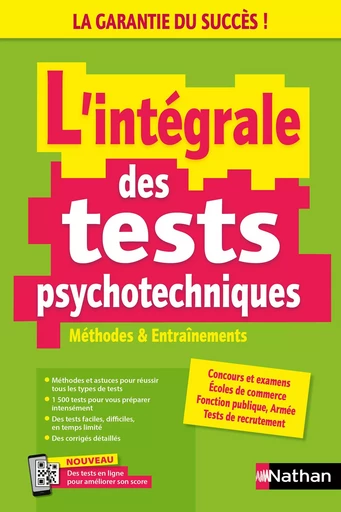 L'intégrale des tests psychotechniques - Concours et examens 2024-2025 - EPUB - Élisabeth Simonin - Nathan