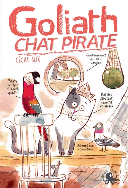 Goliath, chat pirate - Lecture roman jeunesse humour - Dès 8 ans - Cécile Alix - edi8