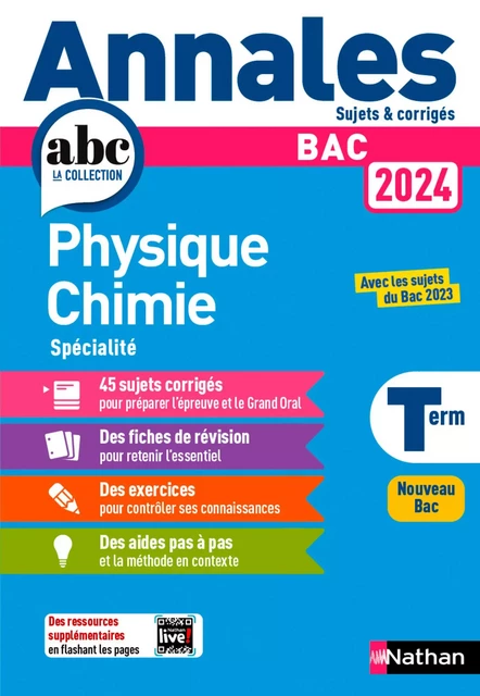 Annales ABC du BAC 2024 - Physique-Chimie Tle - Sujets et corrigés - Enseignement de spécialité Terminale - Epreuve finale - EPUB - Karine Marteau-Bazouni - Nathan