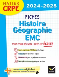 Hatier CRPE -  Fiches d'Histoire géographie EMC - Epreuve écrite 2024/2025