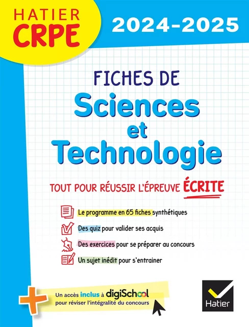 Hatier CRPE -  Fiches de Sciences et Technologie - Epreuve écrite 2024/2025 - Cécile Laruelle-Detroussel, Hélène Lesot - Hatier