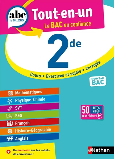 ABC Tout en un 2de - Toutes les matières Seconde 2024-2025 - Mathématiques, Physique-Chimie, SVT, SES, Français, Histoire-Géographie, Anglais - EPUB - Jean-Luc Dianoux, Muriel Dorembus, Sylviane Lafitte, Geneviève Ponsonnet, Christian Camara, Claudine Gaston, Fabien Gennetier, Françoise Cahen, Garance Kutukdjian, Ghislaine Zaneboni, Alain Rajot, Fredéric Fouletier, Pascal Jézéquel, Johann Protais, Evelyne Soumah, Cécile Vidil, Anne-Laure Delord - Nathan