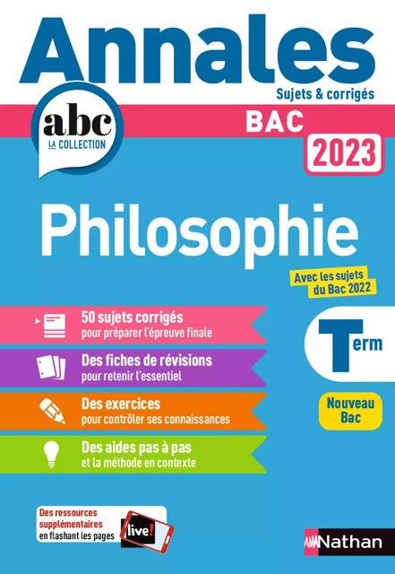 Annales ABC du BAC 2023 - Philosophie Tle - Sujets et corrigés - Enseignement commun Terminale - Epreuve finale Bac 2023 - EPUB - Gérard Durozoi - Nathan