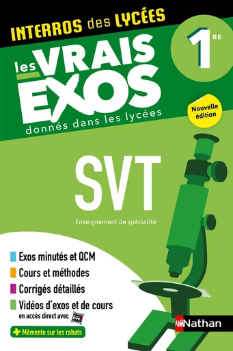 SVT (Sciences de la vie et de la Terre) Première - Interros des lycées 1re - Les vrais exos du BAC - + de 100 exercices avec corrigés détaillés - Bac 2025 - EPUB - Thomas Brisbout, Sylvie Buisson, Damien Imbert - Nathan