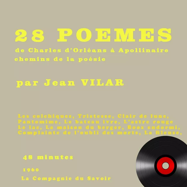 Poésies lues par Jean Vilar -  etc., Paul Verlaine, Victor Hugo - Saga Egmont French