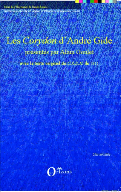 Les'Corydon' d'André Gide - Alain Goulet - Editions Orizons