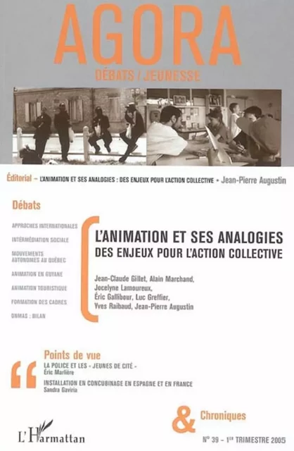 L'animation et ses analogies - Jean-Claude Gillet, Jean-Pierre Augustin, Alain Marchand, Yves Raibaud, Luc Greffier, Eric Gallibour, Jocelyne Lamoureux - Editions L'Harmattan