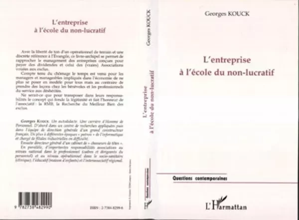 L'ENTREPRISE A L'ECOLE DU NON-LUCRATIF - Georges Kouck - Editions L'Harmattan