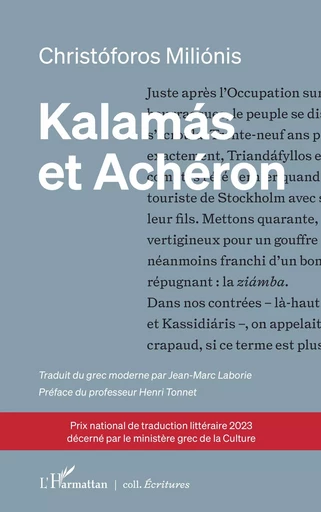 Kalamás et Achéron - Christóforos Miliónis, Jean-Marc Laborie - Editions L'Harmattan