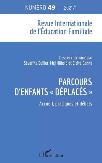 Parcours d'enfants déplacés - Séverine Euillet - Editions L'Harmattan