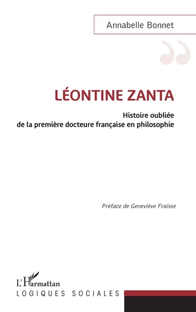 Léontine Zanta - Annabelle Bonnet - Editions L'Harmattan