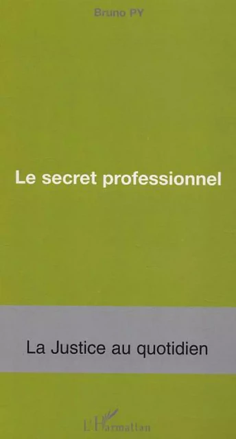 Le secret professionnel - Bruno Py - Editions L'Harmattan