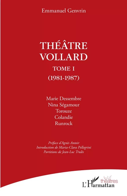 Théâtre Vollard - Emmanuel Genvrin - Editions L'Harmattan