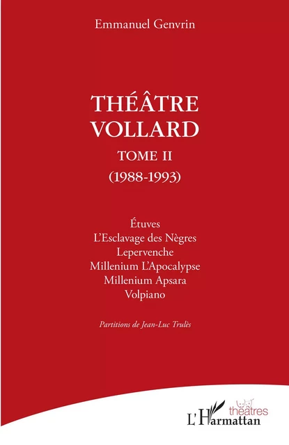 Théâtre Vollard - Emmanuel Genvrin - Editions L'Harmattan