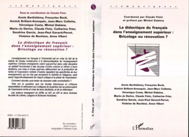 La Didactique du Français dans l'enseignement Supérieur : Br - Claude Fintz - Editions L'Harmattan