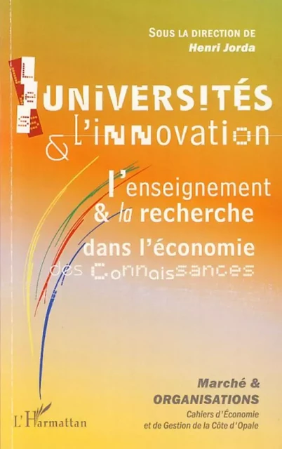 Les universités et l'innovation - Henri Jorda - Editions L'Harmattan