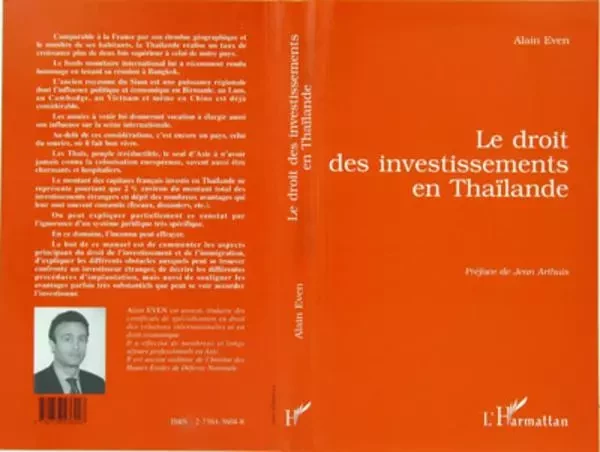 Le droit des investissements en Thaïlande - Alain Even - Editions L'Harmattan