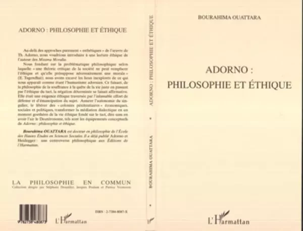 ADORNO : PHILOSOPHIE ET ÉTHIQUE - Bourahima Ouattara - Editions L'Harmattan