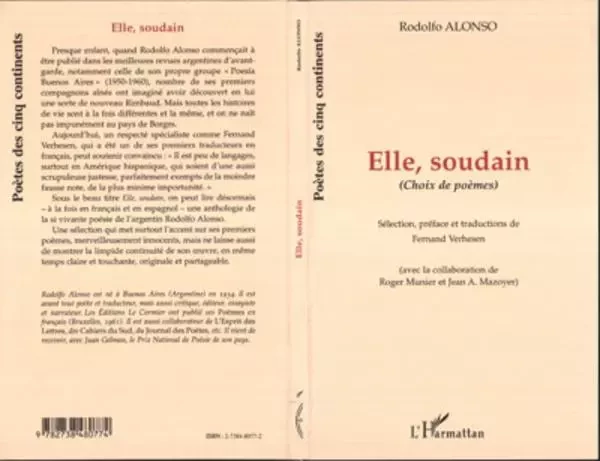 ELLE, SOUDAIN - Rodolfo Alonso - Editions L'Harmattan