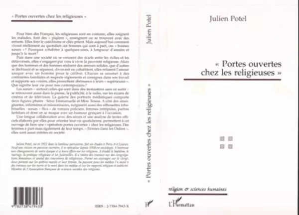 "Portes ouvertes" chez les religieuses - Julien Potel - Editions L'Harmattan