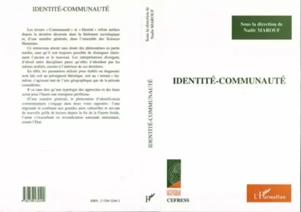 Identité-communauté - Nadir Marouf - Editions L'Harmattan