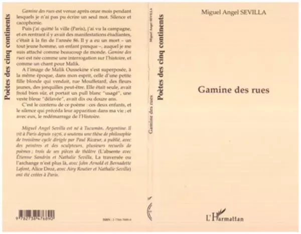 GAMINE DES RUES - Miguel Angel Sevilla - Editions L'Harmattan