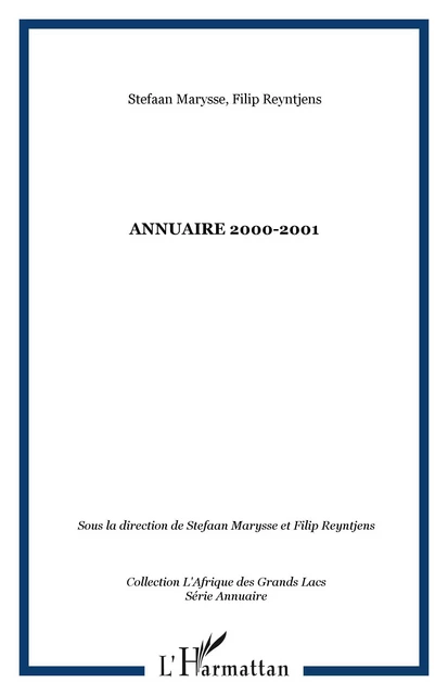 Annuaire 2000-2001 -  Reyntjens filip - Editions L'Harmattan