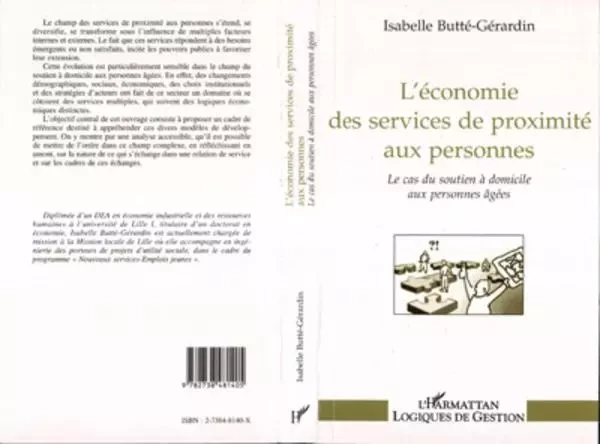 L'ECONOMIE DES SERVICES DE PROXIMITE AUX PERSONNES - Isabelle Butte-Gerardin - Editions L'Harmattan