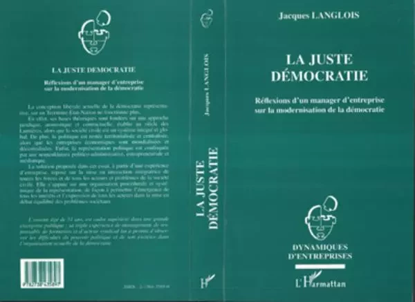 La juste démocratie - Jacques Langlois - Editions L'Harmattan