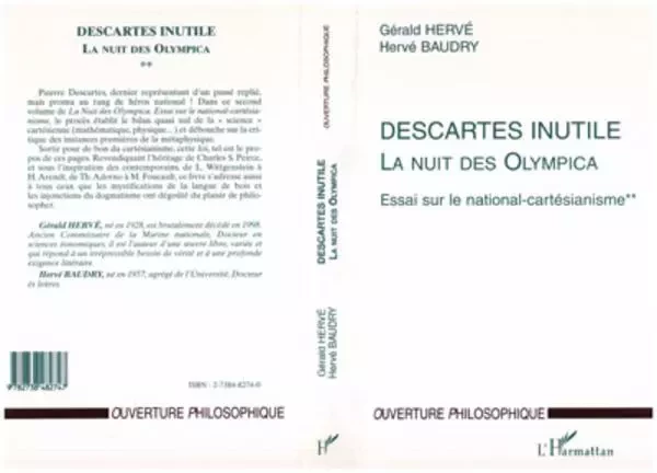 DESCARTES INUTILE - Hervé Baudry, Gérald Hervé - Editions L'Harmattan