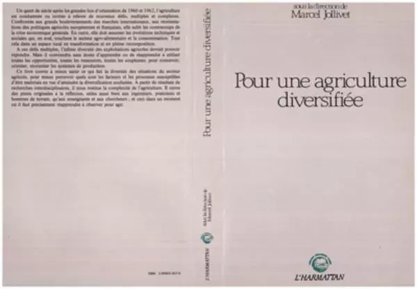 Pour une agriculture diversifiée - Marcel Jollivet - Editions L'Harmattan