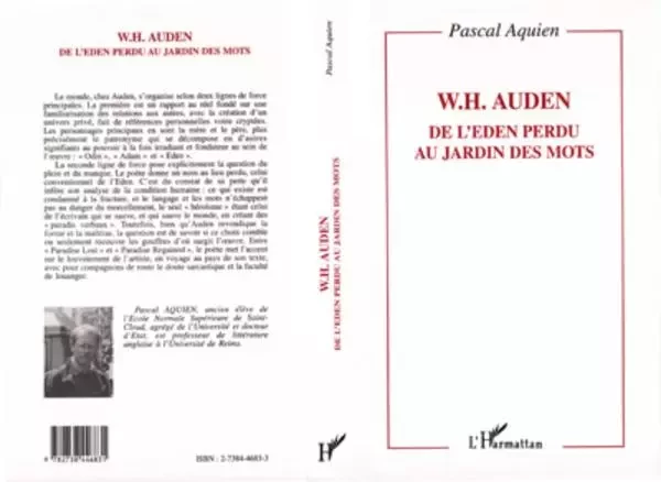 W.H. Auden - Pascal Aquien - Editions L'Harmattan