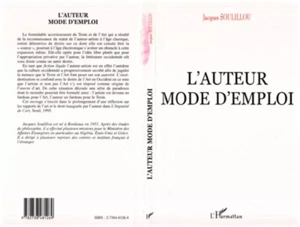 L'AUTEUR MODE D'EMPLOI - Jacques Soulillou - Editions L'Harmattan