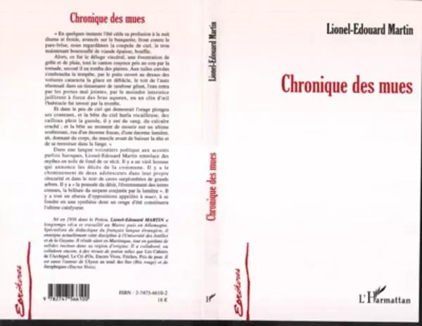 Chronique des mues - Lionel-Edouard Martin - Editions L'Harmattan