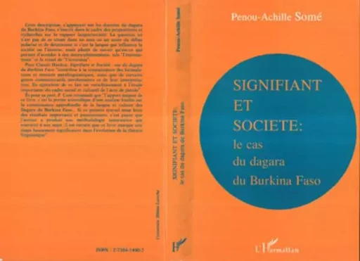 Signifiant et société - Penou-Achille Some - Editions L'Harmattan