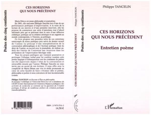 Ces horizons qui nous précèdent - Philippe Tancelin - Editions L'Harmattan