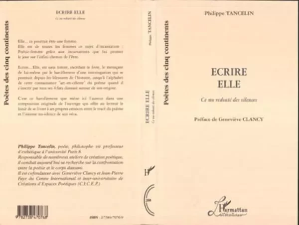 Ecrire Elle - Philippe Tancelin - Editions L'Harmattan