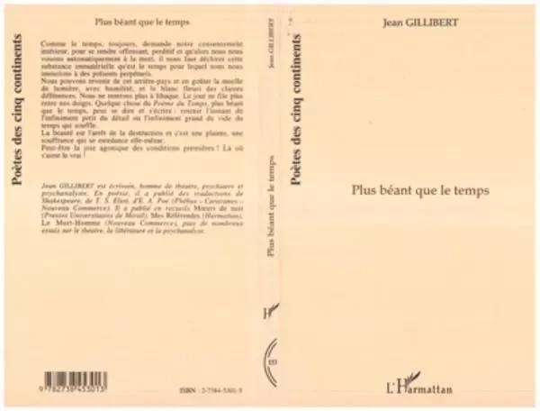 Plus Béant que le temps -  Gillibert jean - Editions L'Harmattan