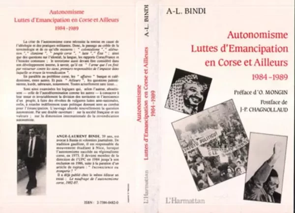 Autonomisme, luttes d'émancipation en Corse et ailleurs 1984-1989 - Ange Laurent Bindi - Editions L'Harmattan